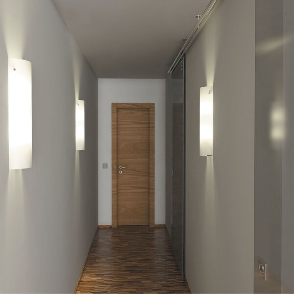 Lucis S3.14W Maia, nástěnné svítidlo z bílého, trojvrstvého skla, 4×60W E14, výška 50cm