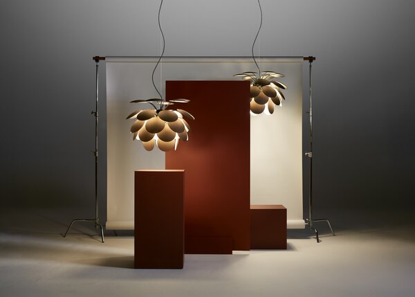 Marset A620-161 Discocó 68, španělské závěsné svítidlo, 3x14W LED E27, americký dub, průměr 68cm
