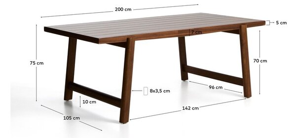 Zahradní jídelní stůl s deskou z akácie 100x200 cm Itani – Kave Home