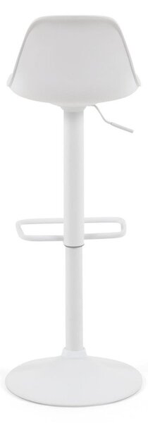 Matně bílá barová židle s nastavitelnou výškou z imitace kůže (výška sedáku 60 cm) Orlando-T – Kave Home