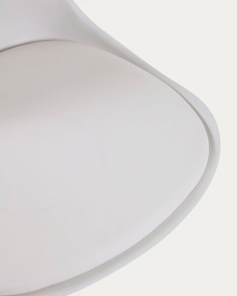 Matně bílá barová židle s nastavitelnou výškou z imitace kůže (výška sedáku 60 cm) Orlando-T – Kave Home