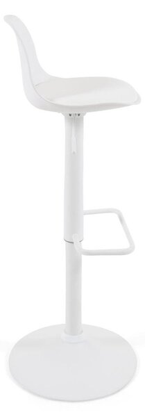 Matně bílá barová židle s nastavitelnou výškou z imitace kůže (výška sedáku 60 cm) Orlando-T – Kave Home
