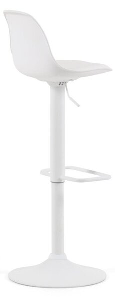 Matně bílá barová židle s nastavitelnou výškou z imitace kůže (výška sedáku 60 cm) Orlando-T – Kave Home