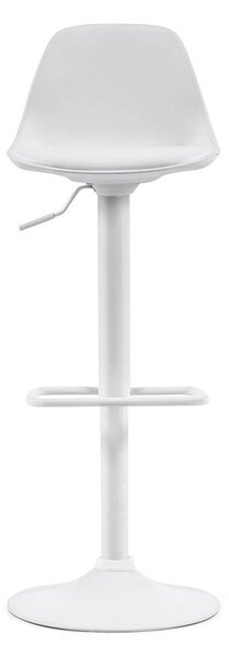 Matně bílá barová židle s nastavitelnou výškou z imitace kůže (výška sedáku 60 cm) Orlando-T – Kave Home
