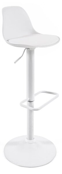 Matně bílá barová židle s nastavitelnou výškou z imitace kůže (výška sedáku 60 cm) Orlando-T – Kave Home