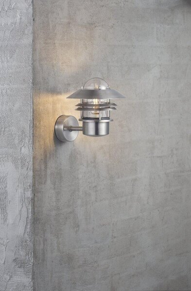 Nordlux 25011031 Blokhus, venkovní nástěnné svítidlo v severském designu, 1xE27 max 60W, galvanizované, výška 23cm, IP54