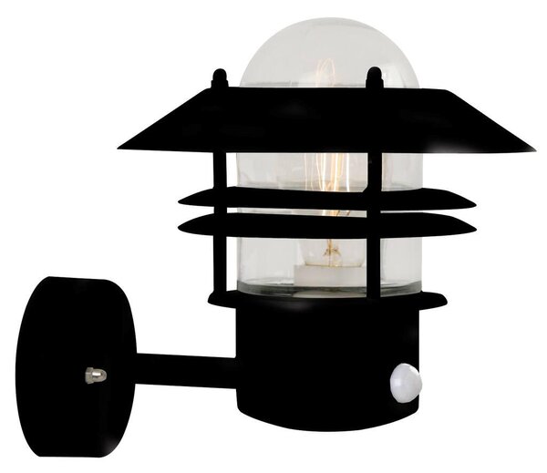 Nordlux 25031003 Blokhus Up Sensor, venkovní nástěnné svítidlo v severském designu se senzorem, 1xE27 max 60W, černá, výška 23cm, IP54