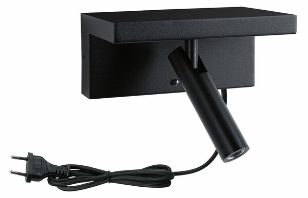 PAULMANN LED nástěnné svítidlo 3-krokové-stmívatelné Jerik USB C 3000K 230V 2,4W stmívatelné černá mat