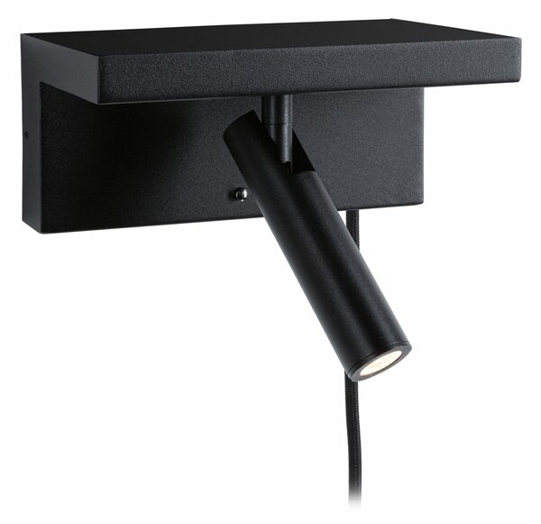 PAULMANN LED nástěnné svítidlo 3-krokové-stmívatelné Jerik USB C 3000K 230V 2,4W stmívatelné černá mat