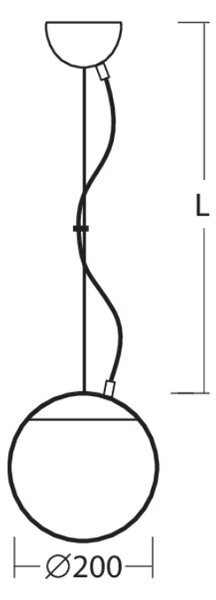Osmont ADR45320 Adria L1-NL, závěsné svítidlo, 1x75W, opálové sklo, montura v leštěné nerezi, prům.20cm