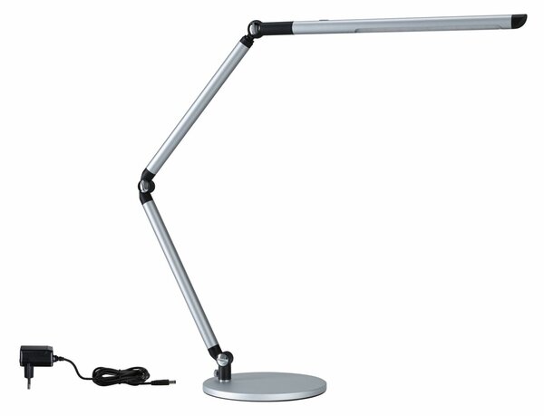 PAULMANN LED stolní lampa na psací stůl 3-krokové-stmívatelné flexibilní rameno CCT 9,5W stříbrná mat