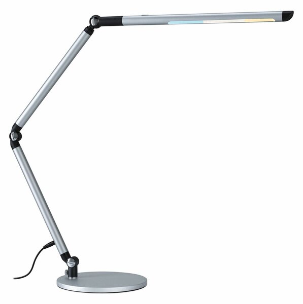 PAULMANN LED stolní lampa na psací stůl 3-krokové-stmívatelné flexibilní rameno CCT 9,5W stříbrná mat