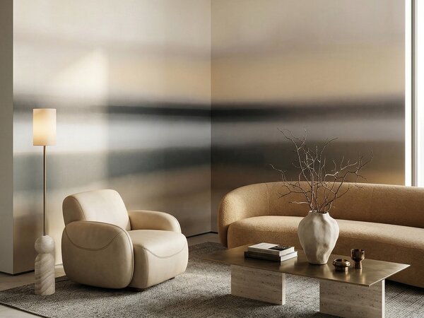 FUGU Luxusní minimalistická designová tapeta barevné horizonty – Rotko Ash Materiál: Digitální eko vlies - klasická tapeta nesamolepicí