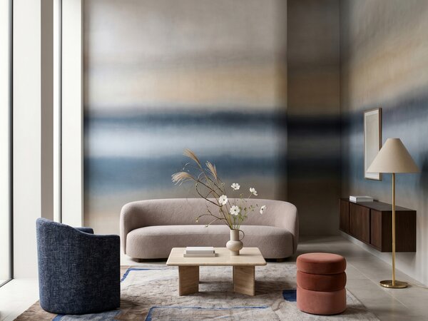 FUGU Luxusní minimalistická designová tapeta barevné horizonty – Rotko Ash Materiál: Digitální eko vlies - klasická tapeta nesamolepicí