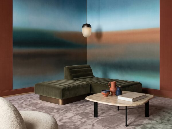 FUGU Luxusní minimalistická designová tapeta barevné horizonty – Rotko Clay Materiál: Digitální eko vlies - klasická tapeta nesamolepicí