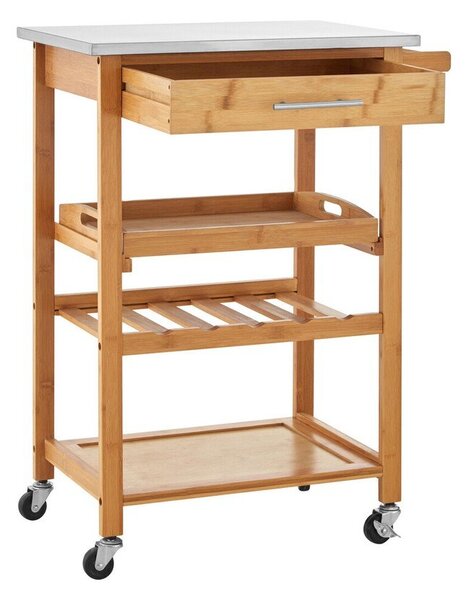 Bambusový servírovací stolek na kolečkách 41x58 cm Harlow – Premier Housewares