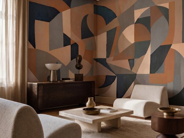 FUGU Luxusní geometrická designová tapeta abstraktní tvary – Silent Arch Materiál: Digitální eko vlies - klasická tapeta nesamolepicí