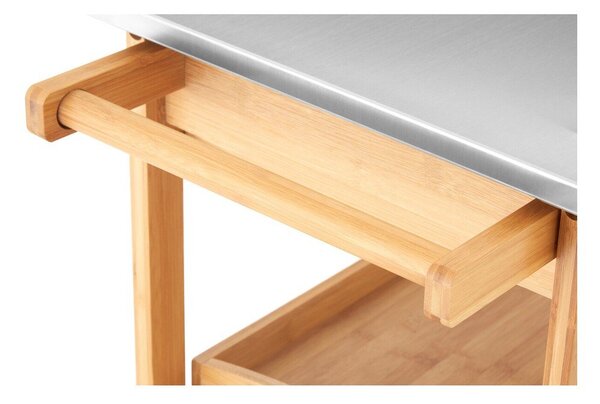 Bambusový servírovací stolek na kolečkách 41x58 cm Harlow – Premier Housewares