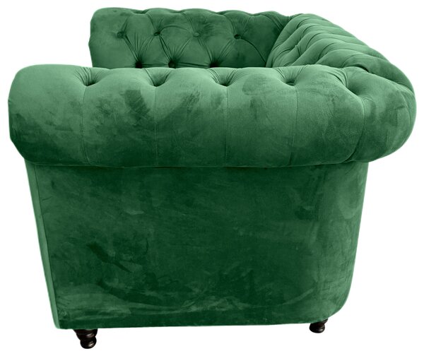 KŘESLO CHESTERFIELD, textil, zelená, černá Xora - Křesla klasická