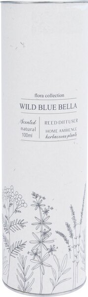 Vonný difuzér Flora Collection, Wild Blue Bella, 100 ml, 6 x 9,5 cm