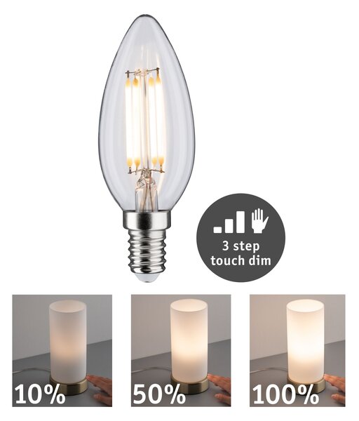 Paulmann 28738 LED žárovka svíčka, 5W E14 2700K tříkrokové stmívání, výška 8cm