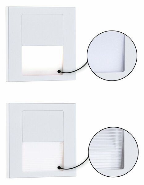 PAULMANN LED vestavné svítidlo do zdi Tsaro hranaté 80x36mm 1W 230V 2700K bílá mat