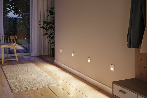 PAULMANN LED vestavné svítidlo do zdi Tsaro hranaté 80x36mm 1W 230V 2700K bílá mat