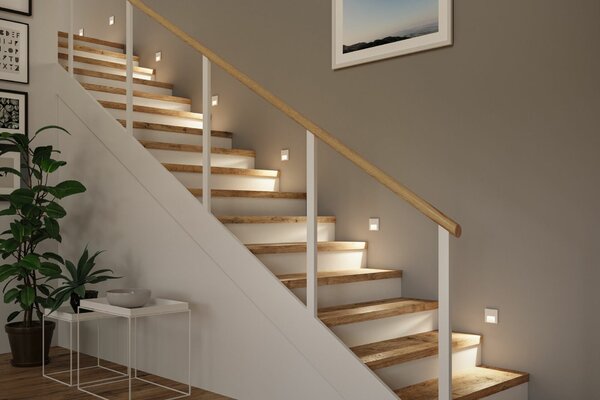 PAULMANN LED vestavné svítidlo do zdi Tsaro hranaté 80x36mm 1W 230V 2700K bílá mat