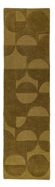 Tmavě zelený ručně tkaný vlněný běhoun 60x230 cm Gigi – Flair Rugs