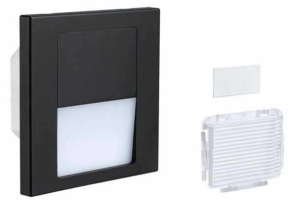 PAULMANN LED vestavné svítidlo do zdi Tsaro hranaté 80x36mm 1W 230V 2700K černá mat