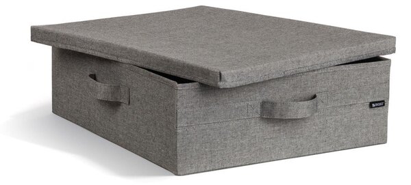 Šedý látkový úložný box s víkem 46x56x16 cm Soft Storage Low – Bigso
