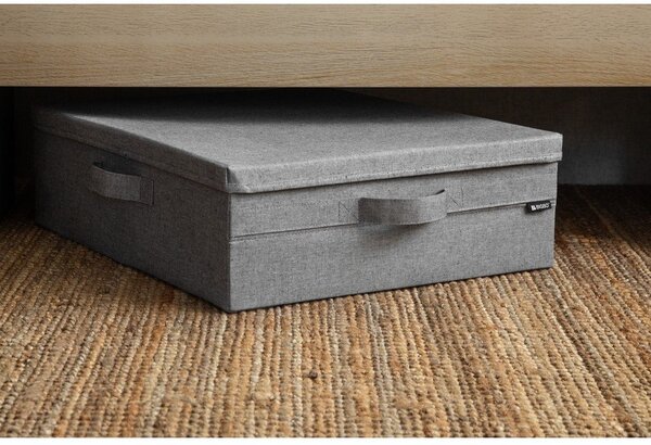 Šedý látkový úložný box s víkem 46x56x16 cm Soft Storage Low – Bigso