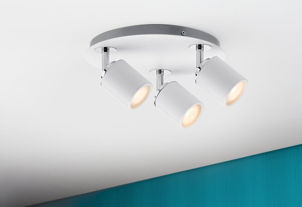 Paulmann 66719 Tube IP44, bílé svítidlo, 3x10W LED GU10, průměr 25cm
