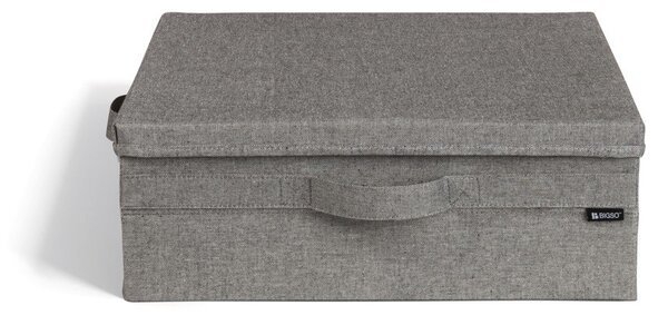 Šedý látkový úložný box s víkem 46x56x16 cm Soft Storage Low – Bigso