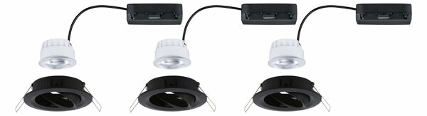 PAULMANN LED vestavné svítidlo Nova Coin 3ks sada kruhové 84mm 50° 3x2,8W 230V 4000K černá mat