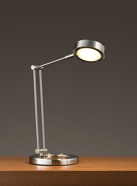 Paulmann 70245 Zed LED, stolní LED lampa, 1x6,7W LED, kartáčovaný kov, výška 47.5cm