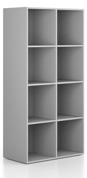 Regál FRAME, nižší, 2 sloupce, 1735 x 872 x 450 mm, šedá