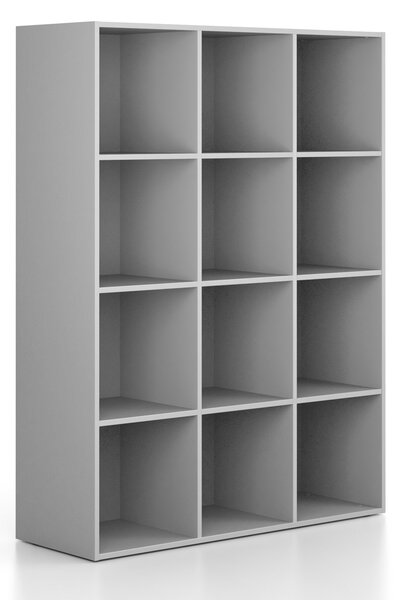 Regál FRAME, nižší, 3 sloupce, 1735 x 1299 x 450 mm, šedá