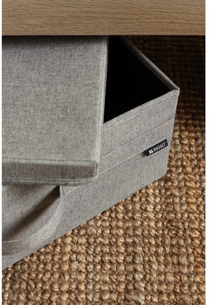 Šedý látkový úložný box s víkem 46x56x16 cm Soft Storage Low – Bigso