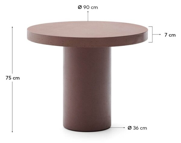 Betonový kulatý zahradní jídelní stůl ø 90 cm Aiguablava – Kave Home