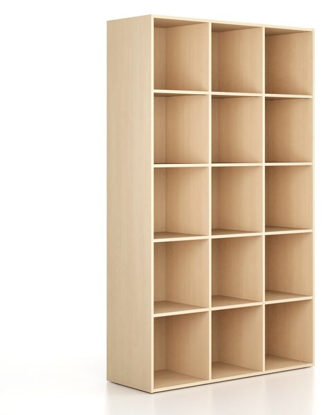 Regál FRAME, vysoký, 3 sloupce, 2162 x 1299 x 450 mm, bříza