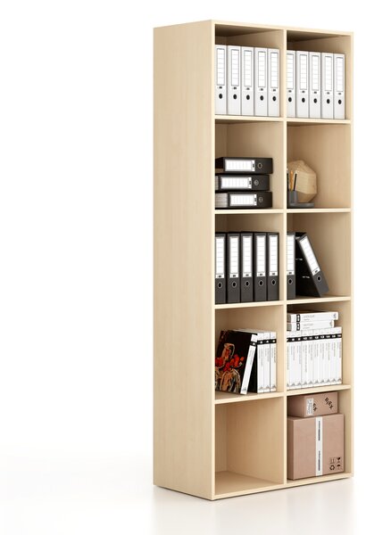 Regál FRAME, vysoký, 2 sloupce, 2162 x 872 x 450 mm, bříza