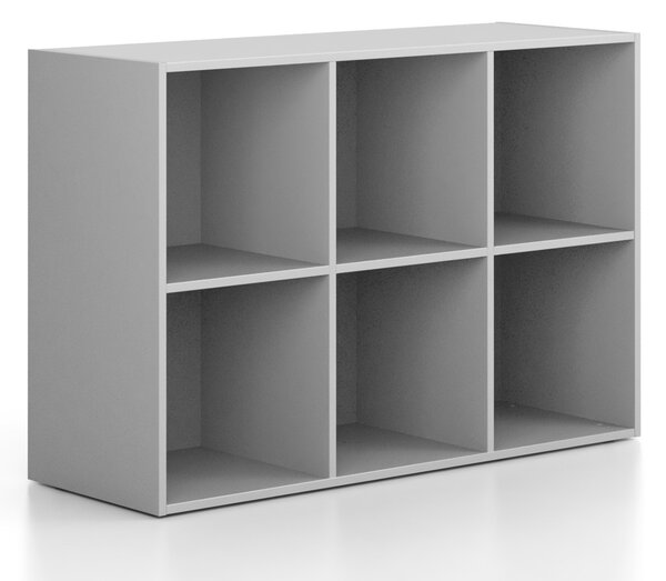 Regál FRAME, nízký, 3 sloupce, 881 x 1299 x 450 mm, šedá