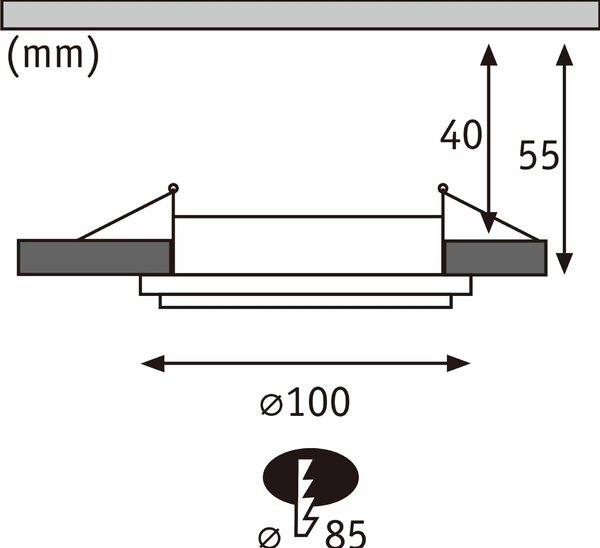 PAULMANN LED vestavné svítidlo Sormus samostatné svítidlo IP65 kruhové 100mm 4,8W / 1,5W / 230V 3000K matný chrom