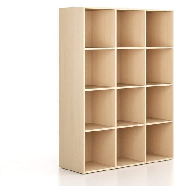 Regál FRAME, nižší, 3 sloupce, 1735 x 1299 x 450 mm, bříza