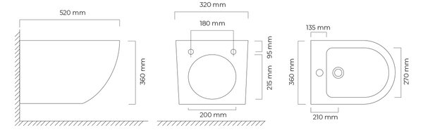 Oltens Hamnes bidet závěsný bílá 46004000