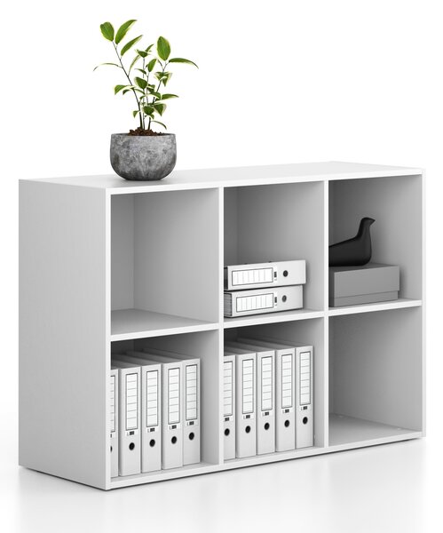 Regál FRAME, nízký, 3 sloupce, 881 x 1299 x 450 mm, bílá