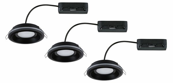 PAULMANN LED vestavné svítidlo Sormus 3ks sada IP65 kruhové 100mm 3x4,8W / 1,5W / 230V 3000K černá