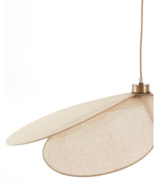 Krémové závěsné svítidlo s textilním stínidlem Fyano – Light & Living