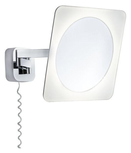 Paulmann 70468 Bela, osvětlené kosmetické zrcátko s 3 x zoom, 5,7W LED 3000K , chrom, 23x23cm